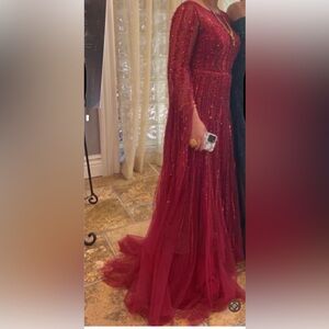 Beautiful red dress with sequence